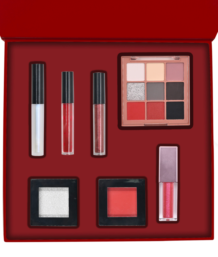 All-in-One Makeup Kit for Women – Complete 15-Color Eyeshadow Palette with Lip Gloss, Blush, Highlighter & Liquid Eyeshadow